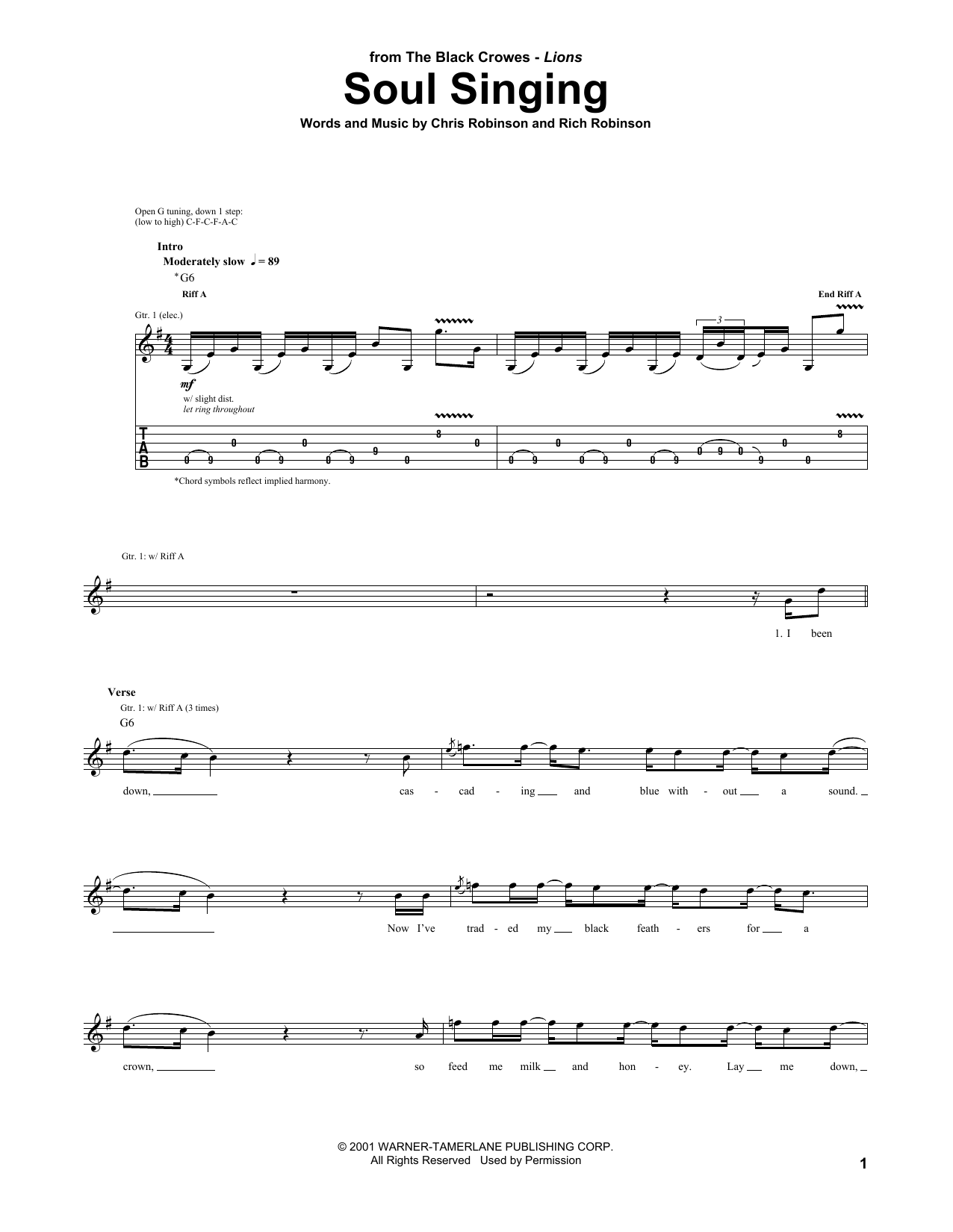 The Black Crowes Soul Singing sheet music notes and chords. Download Printable PDF.