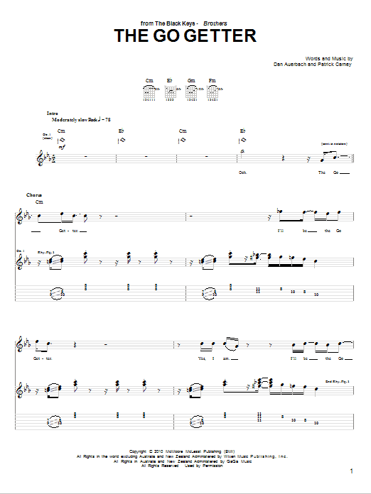 Learn to play The Black Keys The Go Getter sheet music for Guitar Tab in minutes. Price: 7.8900$ The Black Keys The Go Getter sheet music notes and chords arranged for Guitar Tab