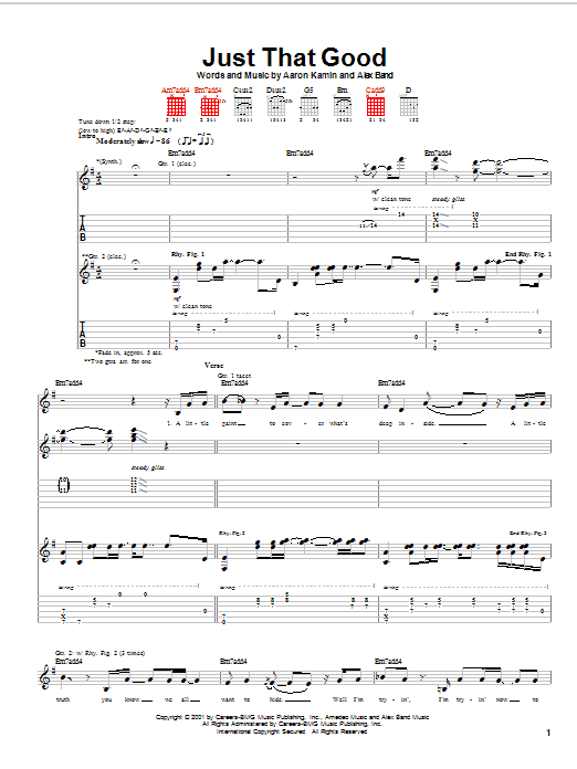 The Calling Just That Good sheet music notes and chords. Download Printable PDF.