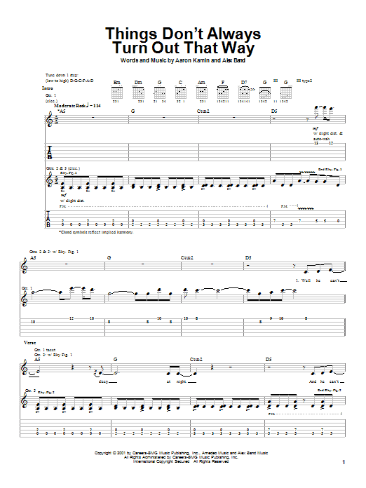Learn to play The Calling Things Don't Always Turn Out That Way sheet music for Guitar Tab in minutes. The Calling Things Don't Always Turn Out That Way sheet music notes and chords