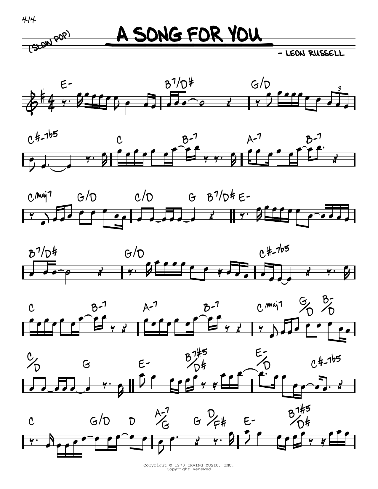 Learn to play The Carpenters A Song For You sheet music for Real Book – Melody & Chords in minutes. The Carpenters A Song For You sheet music notes and chords. Download Printable PDF.