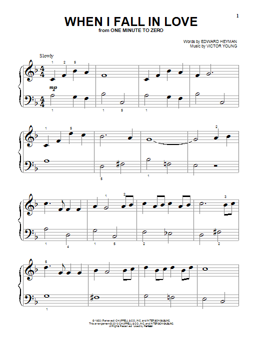 Learn to play Carpenters When I Fall In Love sheet music for Beginning Piano Solo in minutes. Price: 6.9900$ Carpenters When I Fall In Love sheet music notes and chords arranged for Beginning Piano Solo