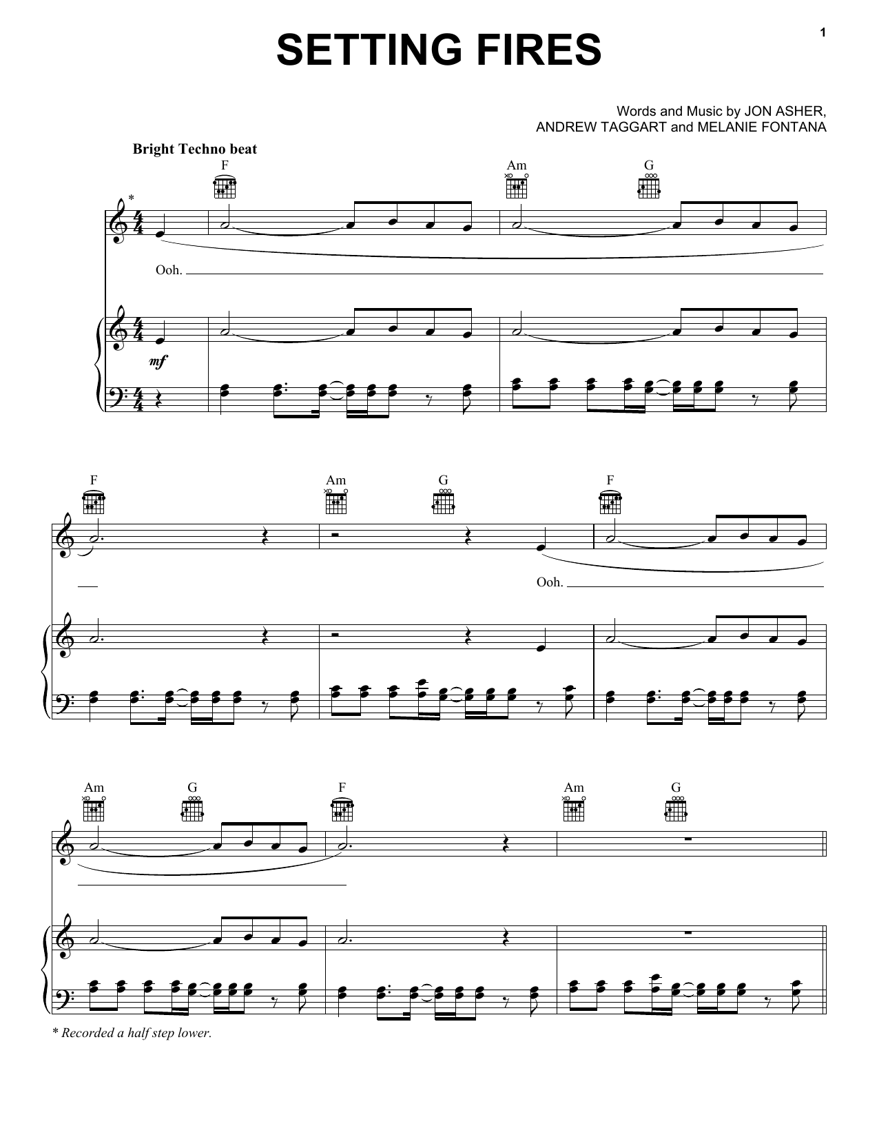 The Chainsmokers Setting Fires sheet music notes and chords. Download Printable PDF.