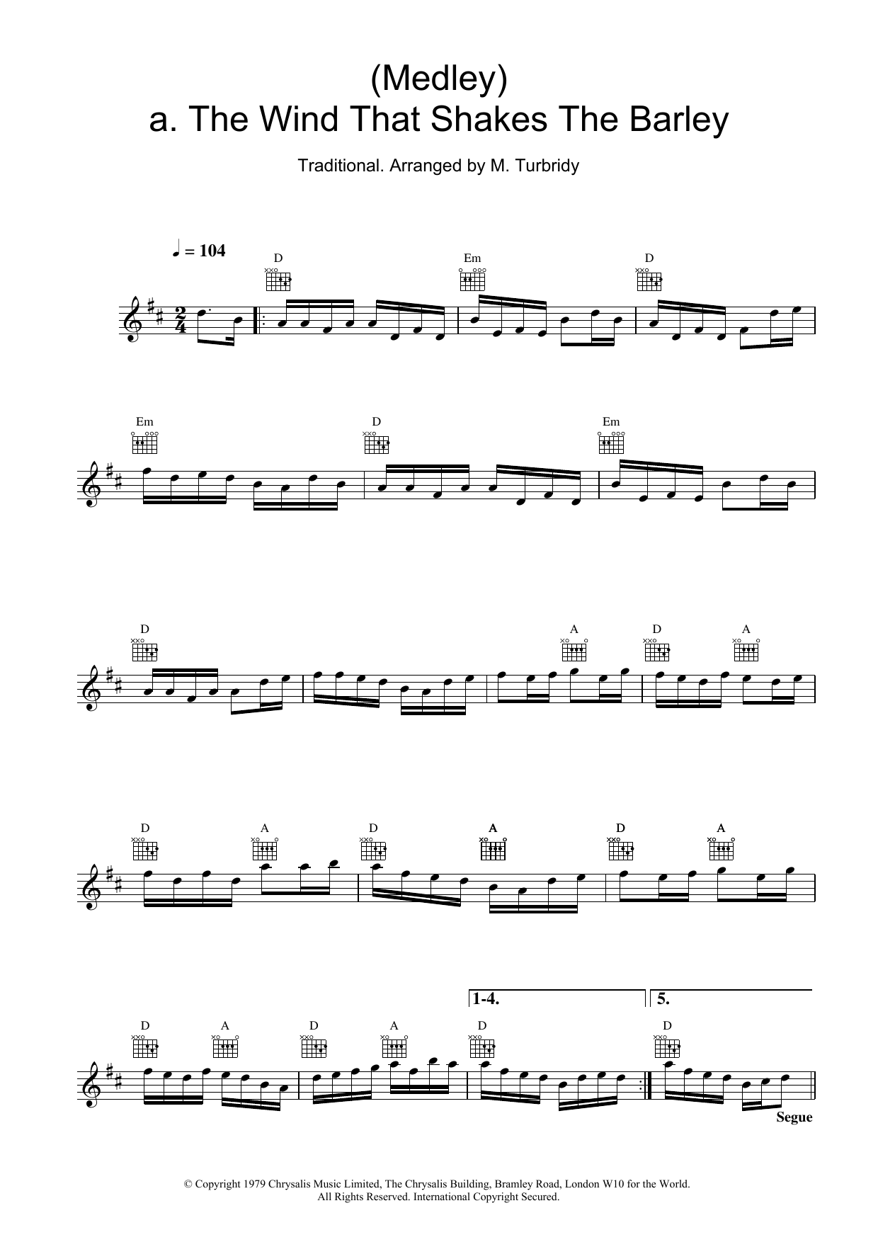 Learn to play The Chieftains (Medley) a. The Wind That Shakes The Barley;b. The Reel With The Beryle sheet music for Lead Sheet / Fake Book in minutes. Price: 5.9900$ The Chieftains (Medley) a. The Wind That Shakes The Barley;b. The Reel With The Beryle sheet music notes and chords arranged for Lead Sheet / Fake Book