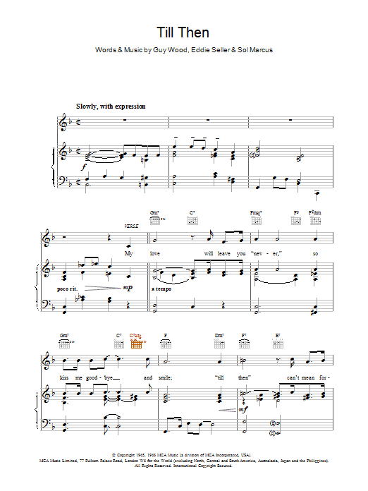 The Classics Till Then sheet music notes and chords. Download Printable PDF.