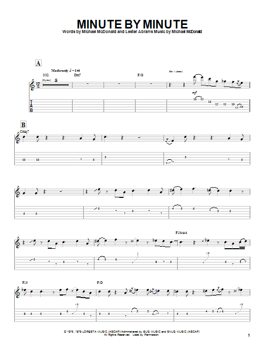 Learn to play The Doobie Brothers Minute By Minute sheet music for Bass Guitar Tab in minutes. Price: 7.8900$ The Doobie Brothers Minute By Minute sheet music notes and chords arranged for Bass Guitar Tab