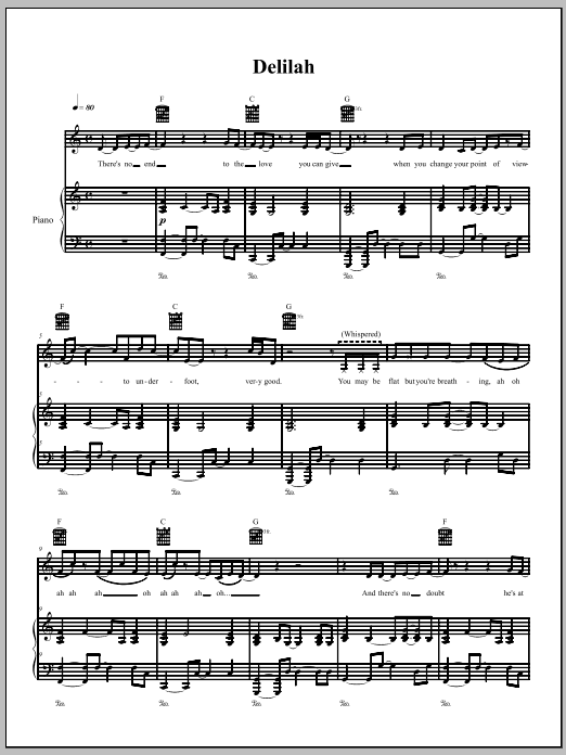 The Dresden Dolls Delilah sheet music notes and chords. Download Printable PDF.