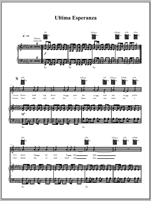 The Dresden Dolls Ultima Esperanza sheet music notes and chords. Download Printable PDF.