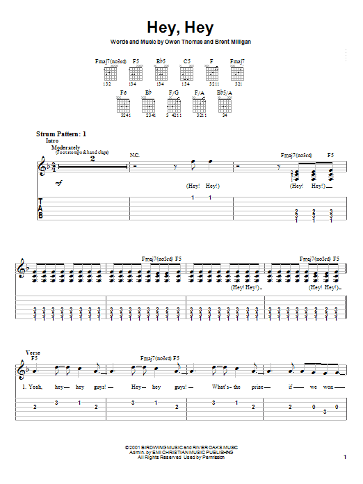 The Elms Hey, Hey sheet music notes and chords. Download Printable PDF.