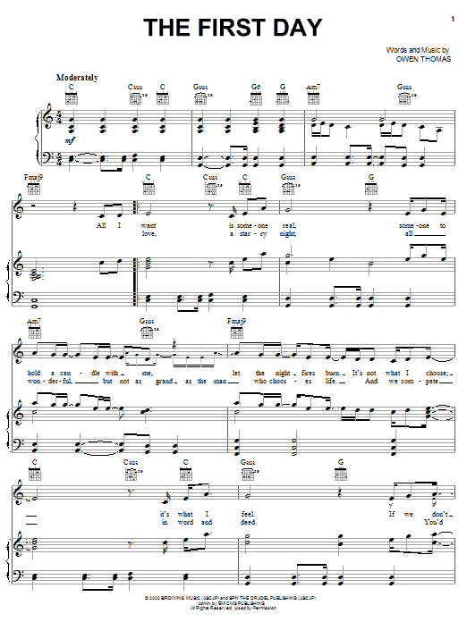 The Elms The First Day sheet music notes and chords. Download Printable PDF.