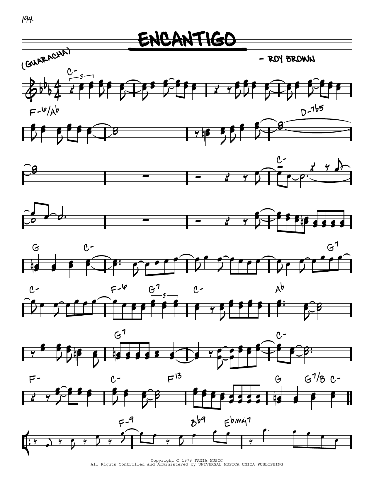 The Fania All-Stars Encantigo sheet music notes and chords. Download Printable PDF.