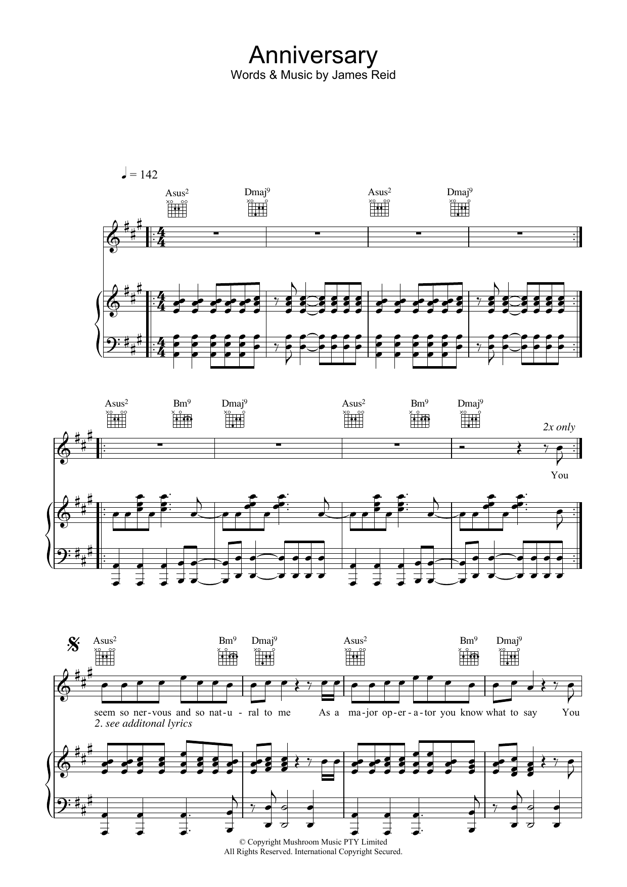 The Feelers Anniversary sheet music notes and chords. Download Printable PDF.