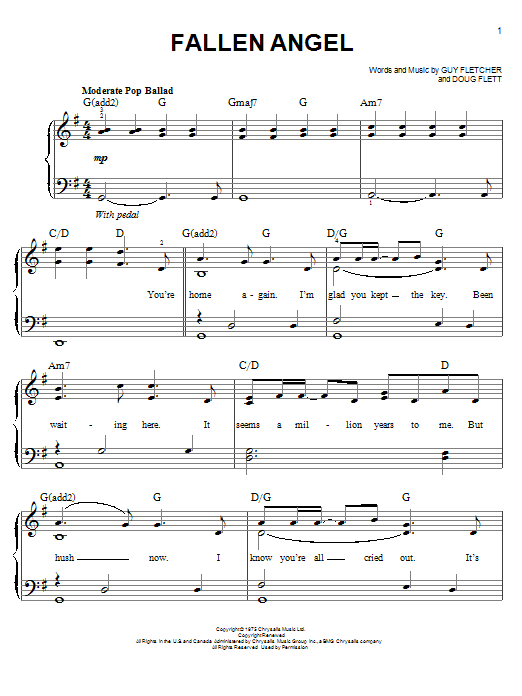 The Four Seasons Fallen Angel sheet music notes and chords. Download Printable PDF.