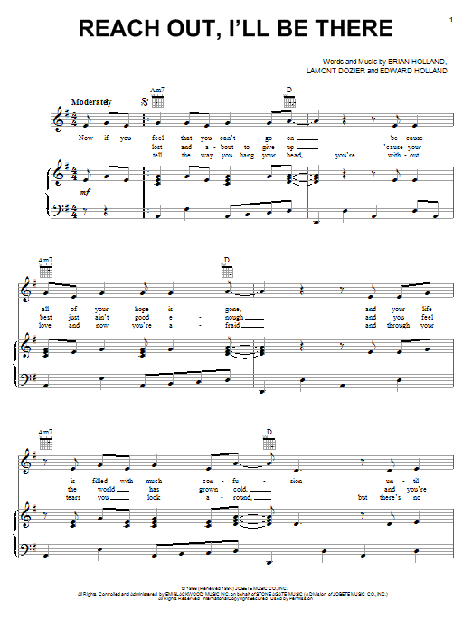 The Four Tops "Reach Out, I'll Be Sheet Music PDF Notes, Chords | Soul Score Guitar Chords/Lyrics Download Printable. SKU: 118226