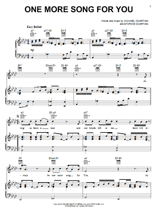 The Imperials 'One More Song For You' Sheet Music | Download Printable PDF  Chords & Score at FreshSheetMusic.com