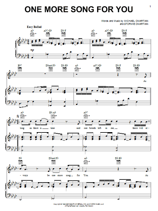 The imperials one more song for you sheet music for piano vocal
