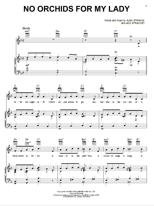 Learn to play The Ink Spots No Orchids For My Lady sheet music for Piano, Vocal & Guitar (Right-Hand Melody) in minutes. The Ink Spots No Orchids For My Lady sheet music notes and chords. Download Printable PDF.