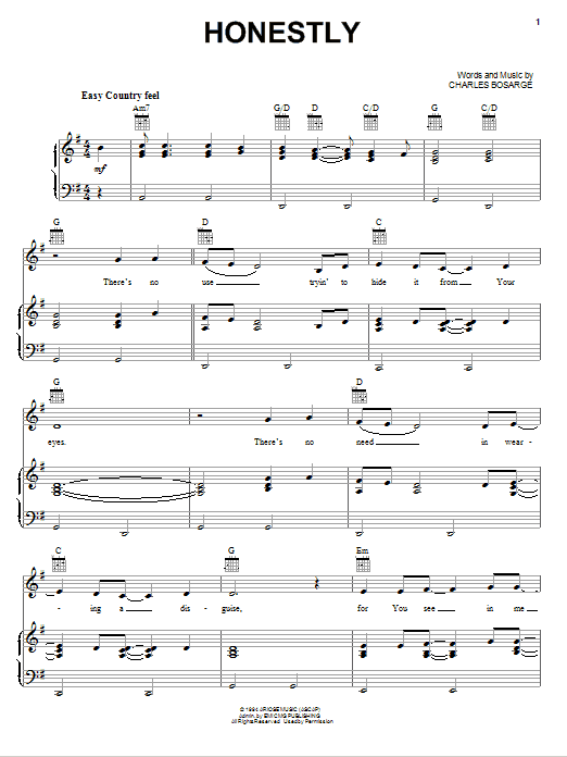 Honestly Guitar Chords