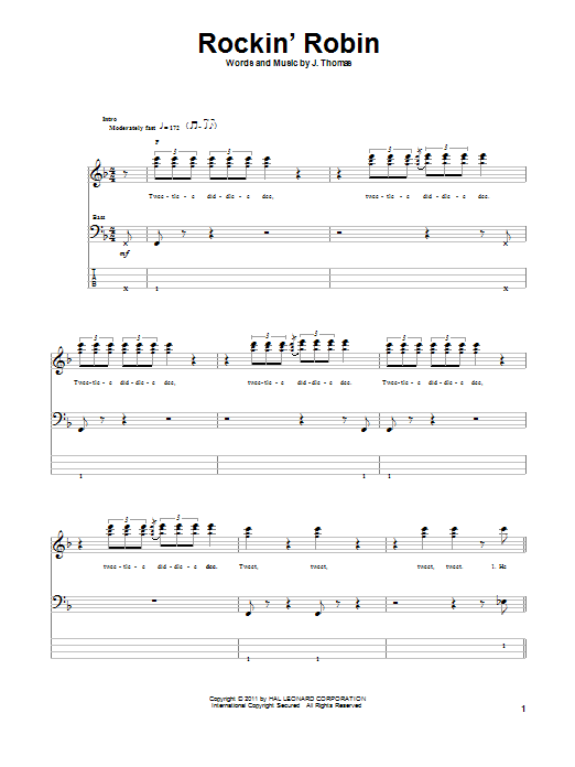 Michael Jackson Rockin' Robin sheet music notes and chords. Download Printable PDF.