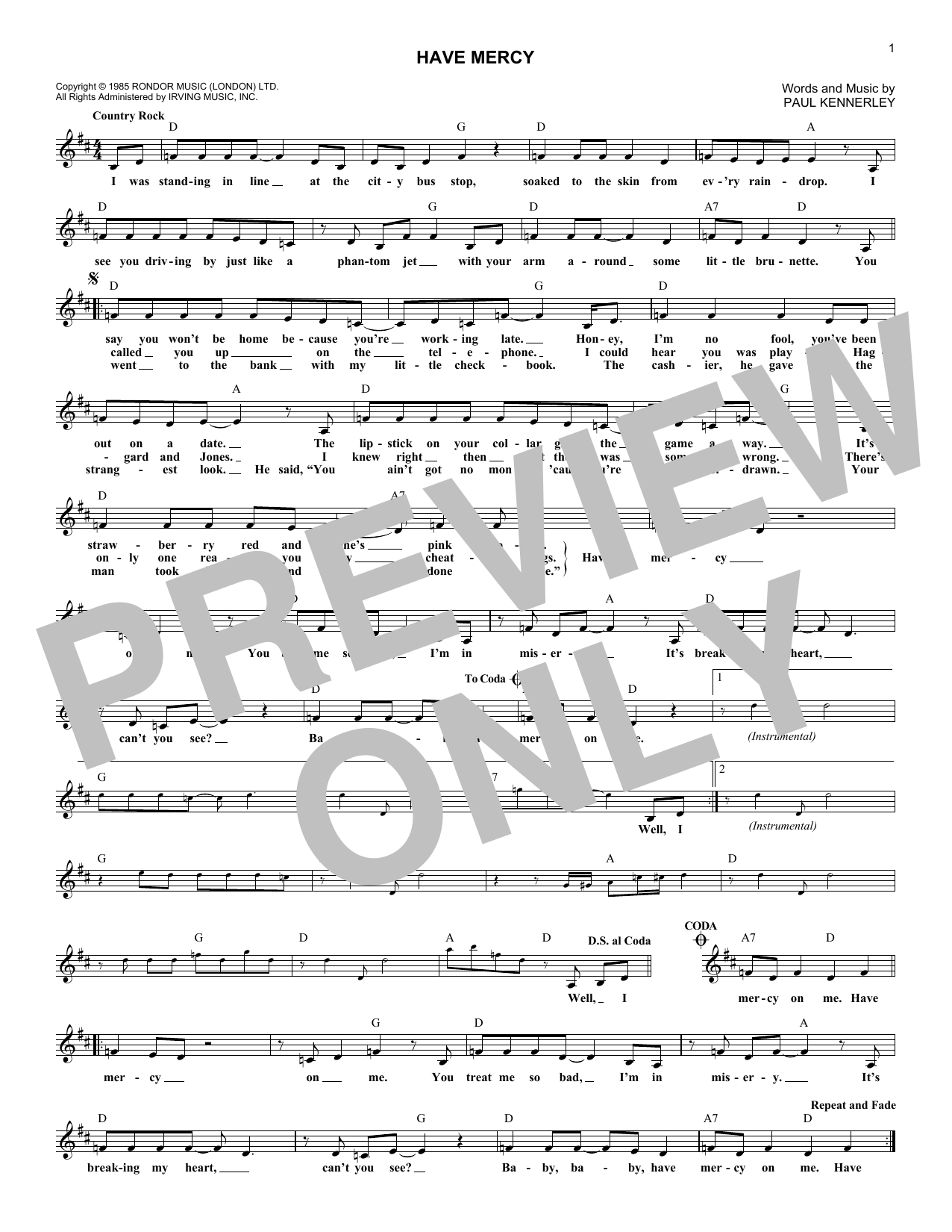 The Judds Have Mercy sheet music notes and chords. Download Printable PDF.