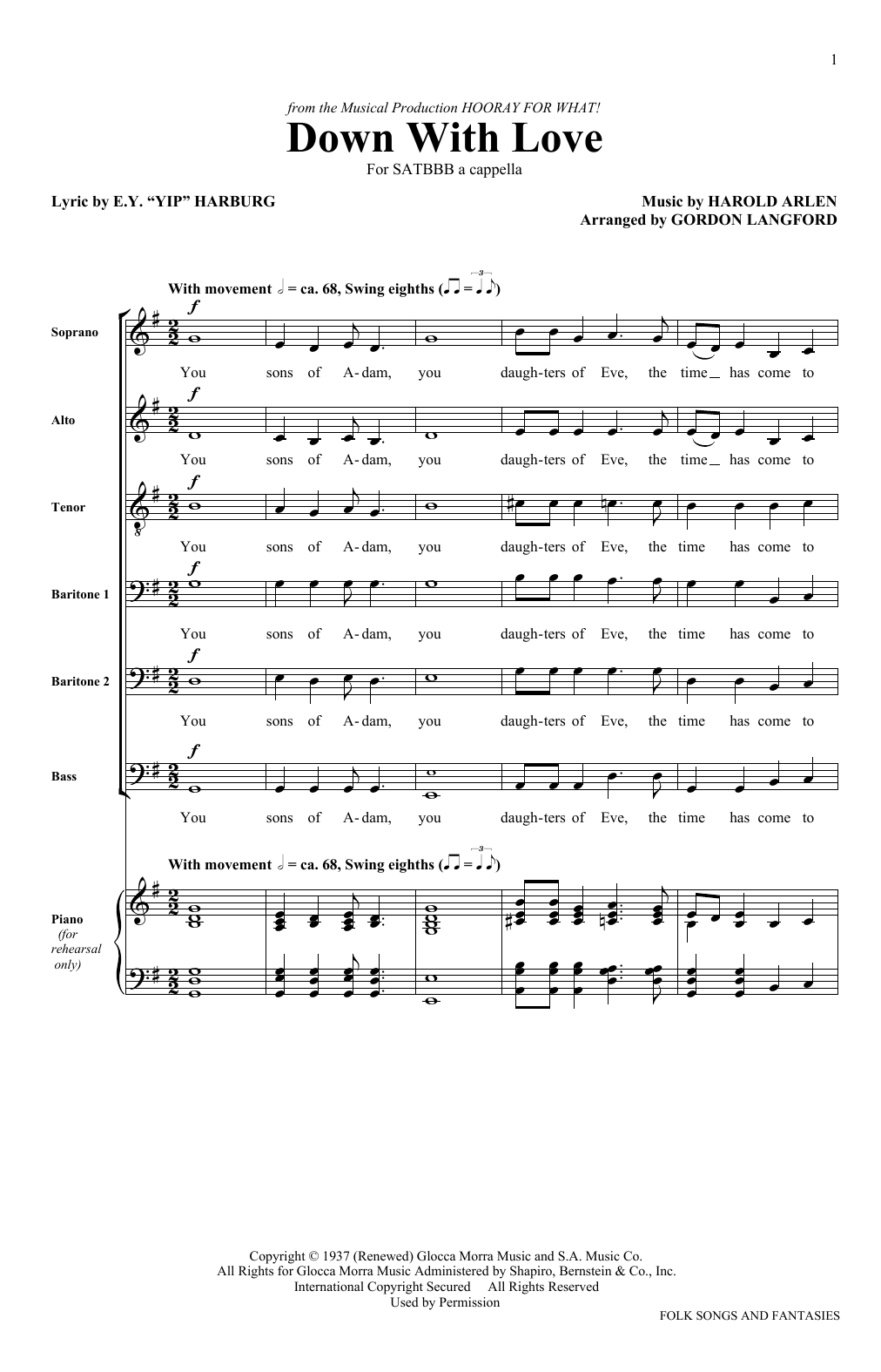 Learn to play The King's Singers Down With Love sheet music for SATB Choir in minutes. Price: 3.9900$ The King's Singers Down With Love sheet music notes and chords arranged for SATB Choir