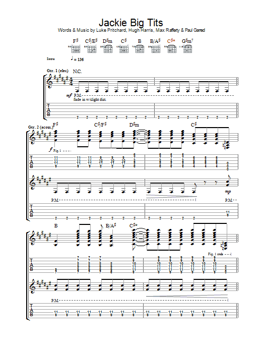 The Kooks Jackie Big Tits Sheet Music Pdf Notes Chords Rock Score Guitar Chordslyrics