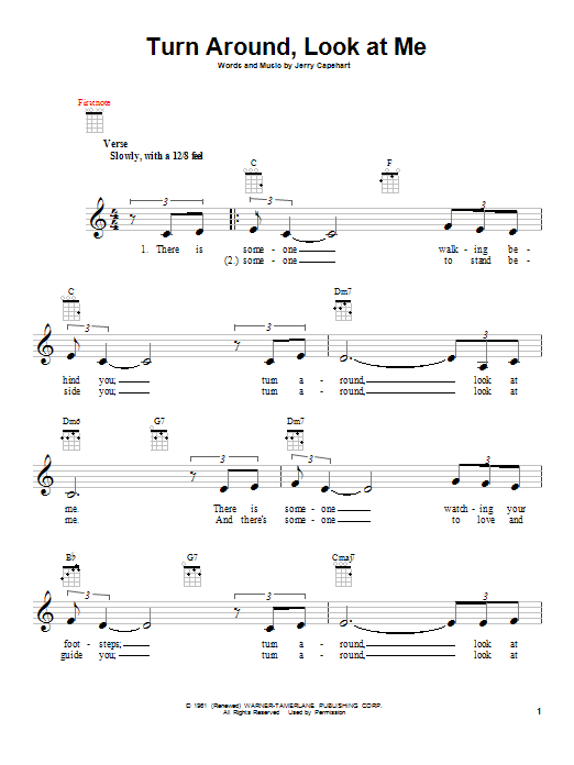 Learn to play The Lettermen Turn Around, Look At Me sheet music for Ukulele in minutes. The Lettermen Turn Around, Look At Me sheet music notes and chords. Download Printable PDF.