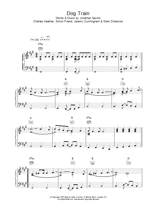 The Levellers Dog Train sheet music notes and chords. Download Printable PDF.