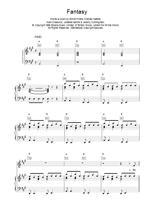 The Levellers Fantasy sheet music notes and chords. Download Printable PDF.