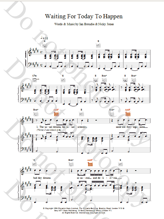 Learn to play The Lightning Seeds Waiting For Today To Happen sheet music for Piano, Vocal & Guitar (Right-Hand Melody) in minutes. The Lightning Seeds Waiting For Today To Happen sheet music notes and chords