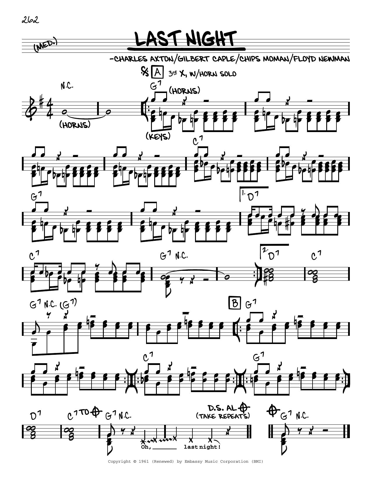 Learn to play The Mar-Keys Last Night sheet music for Guitar Chords/Lyrics in minutes. The Mar-Keys Last Night sheet music notes and chords. Download Printable PDF.