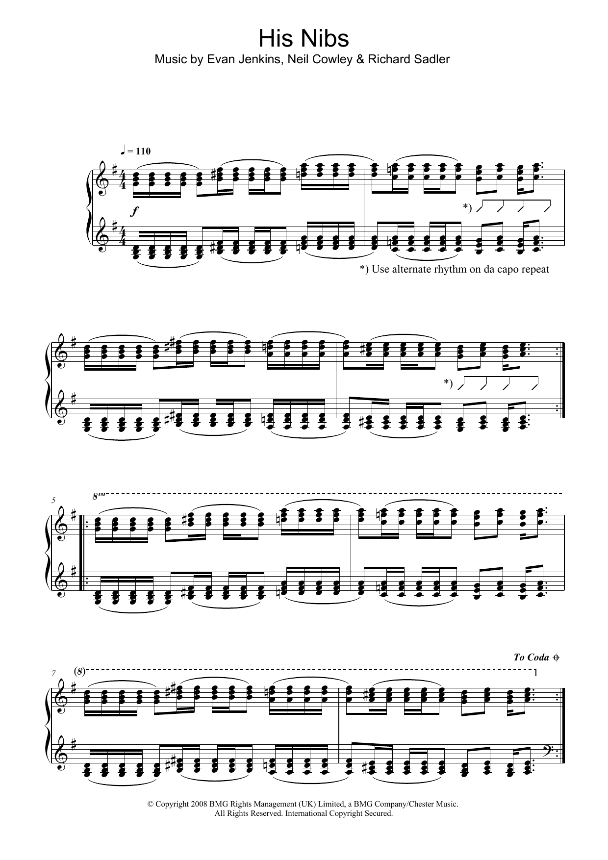 Learn to play Neil Cowley Trio His Nibs sheet music for Piano Solo in minutes. Price: 6.9900$ Neil Cowley Trio His Nibs sheet music notes and chords arranged for Piano Solo