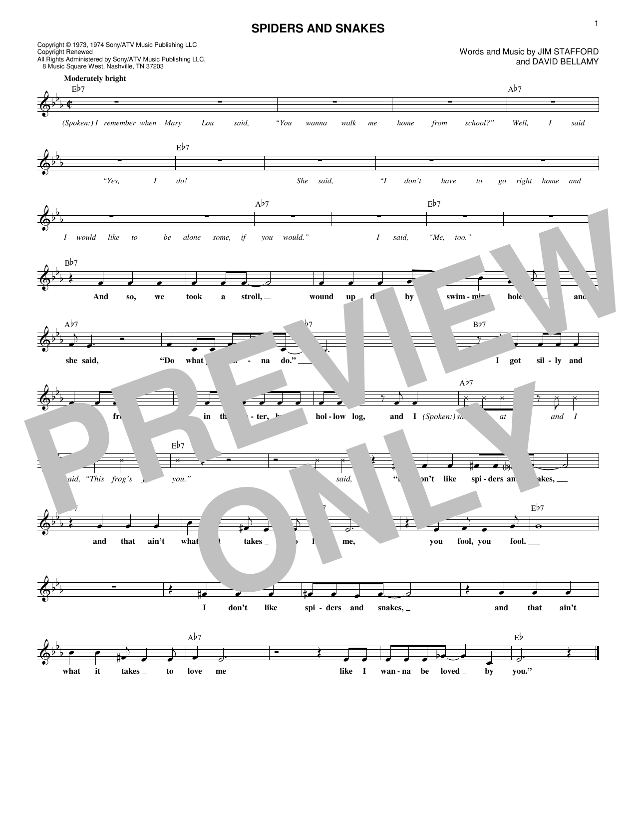 The Party Spiders And Snakes sheet music notes and chords. Download Printable PDF.