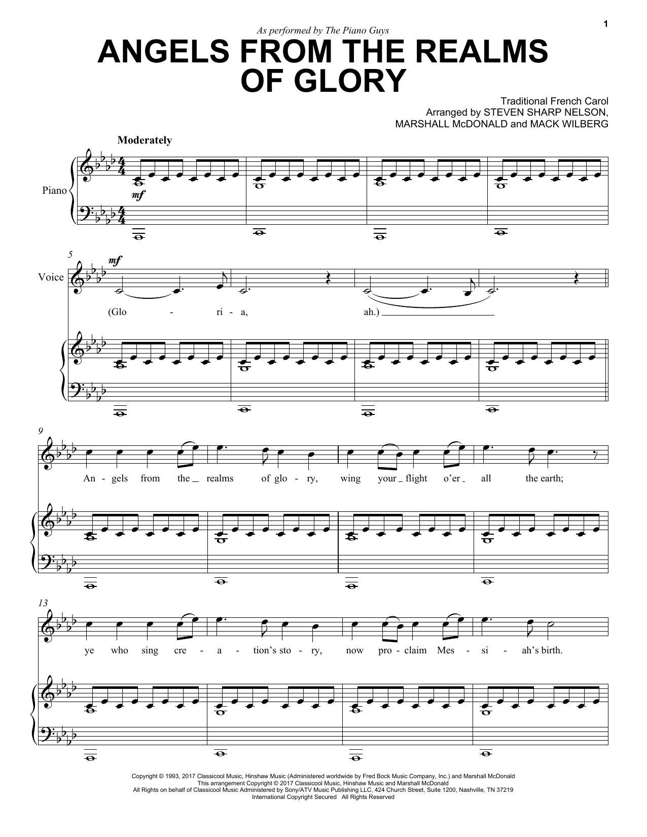 The Piano Guys Angels From The Realms Of Glory Sheet Music Pdf