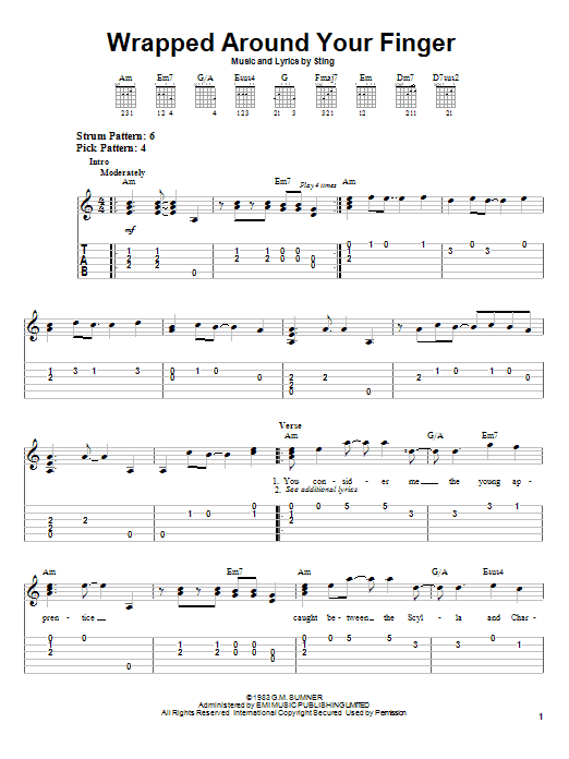 the-police-wrapped-around-your-finger-sheet-music-pdf-notes-chords