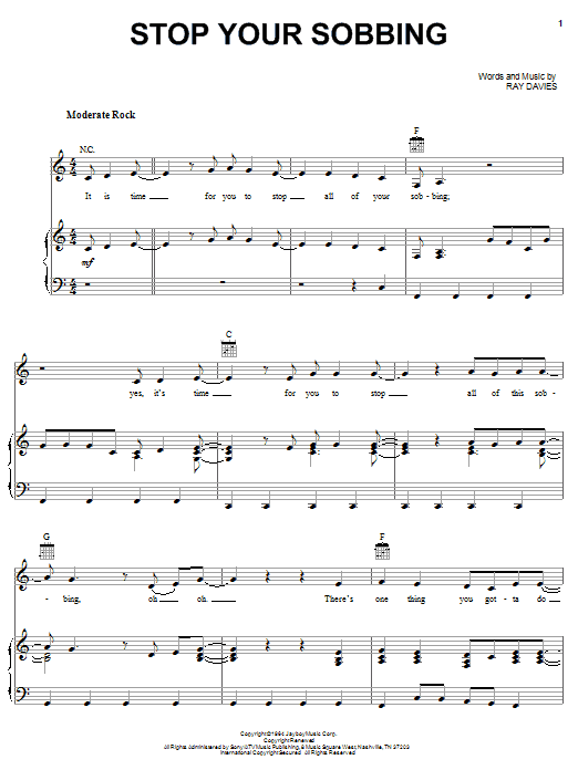Learn to play The Pretenders Stop Your Sobbing sheet music for Guitar Chords/Lyrics in minutes. The Pretenders Stop Your Sobbing sheet music notes and chords. Download Printable PDF.