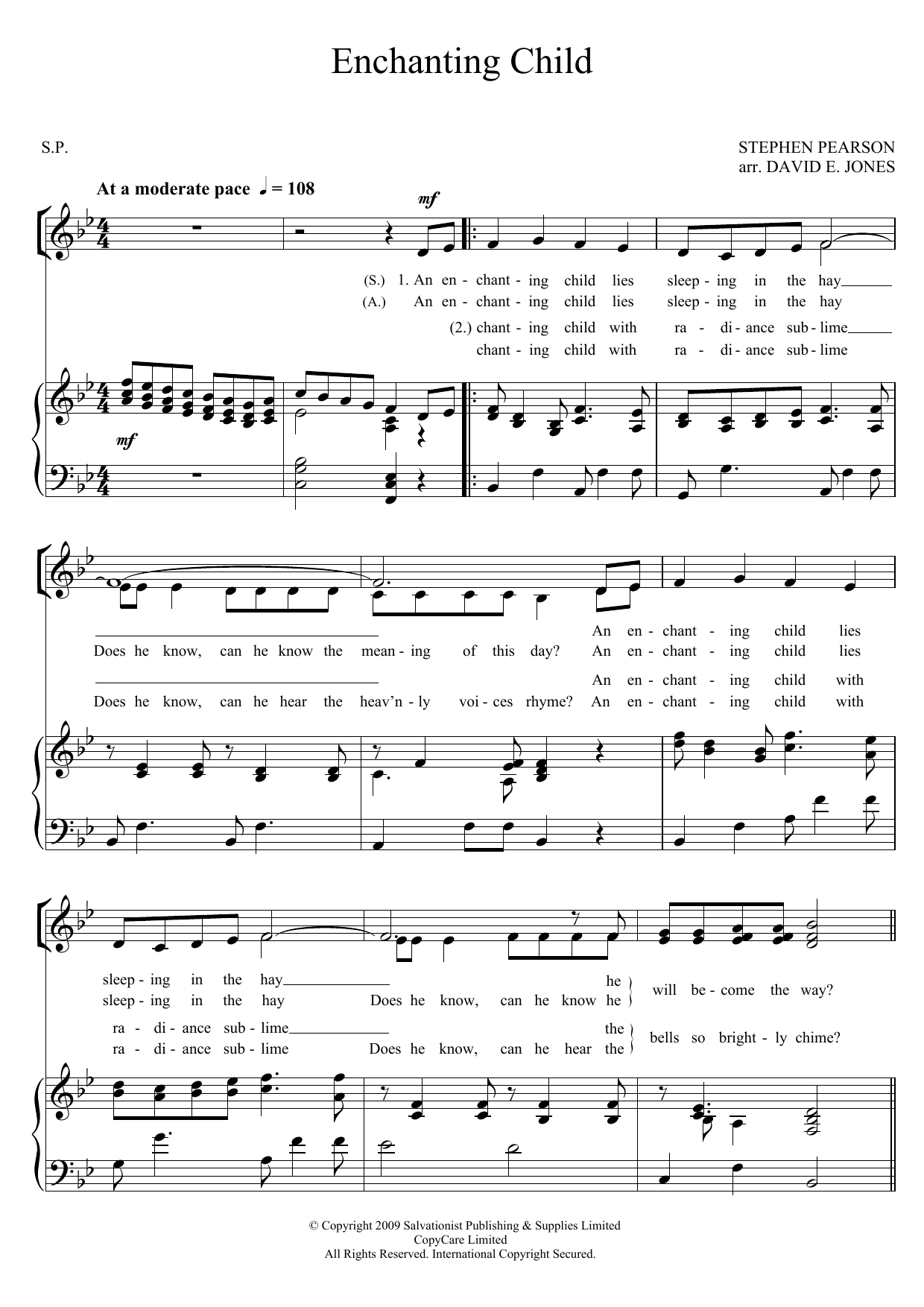 The Salvation Army Enchanting Child sheet music notes and chords. Download Printable PDF.