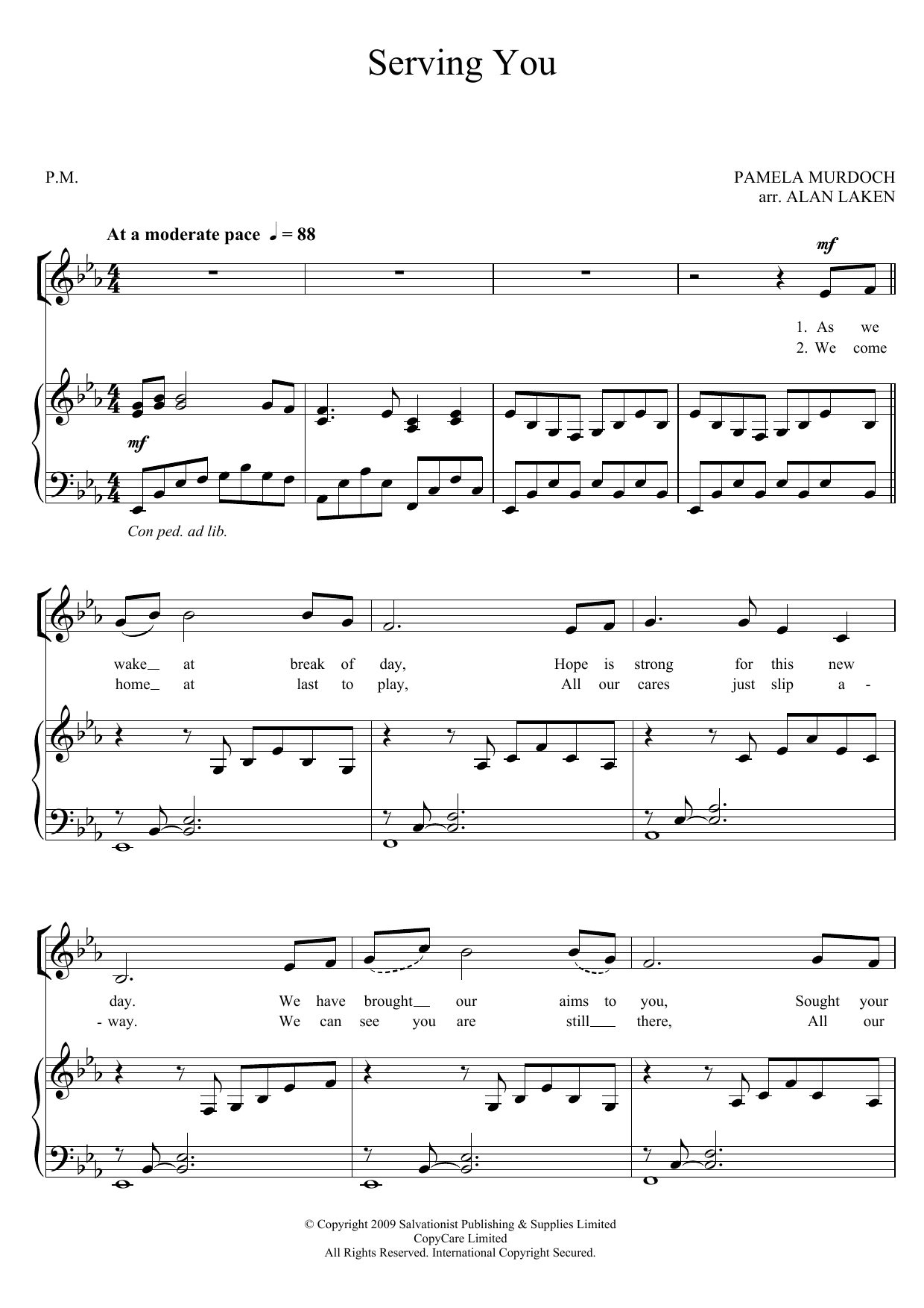 The Salvation Army Serving You sheet music notes and chords. Download Printable PDF.