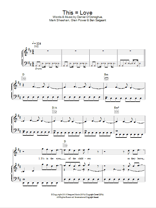 The Script This = Love sheet music notes and chords. Download Printable PDF.