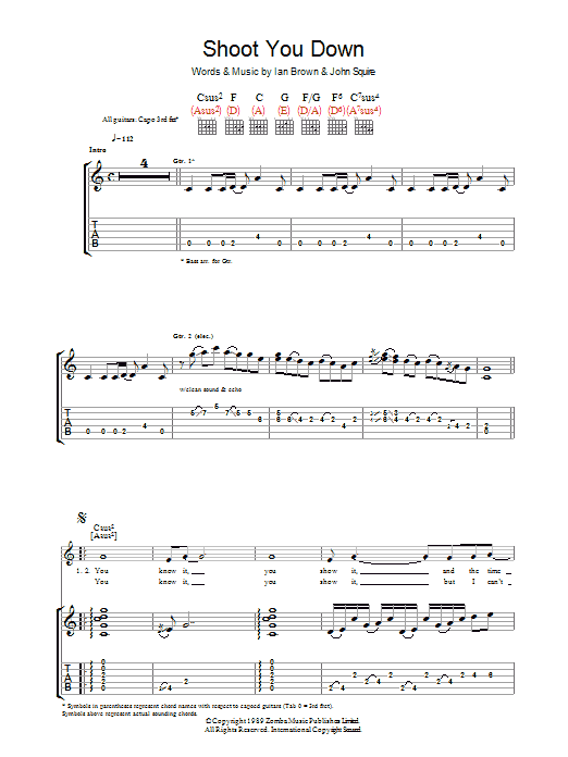 Learn to play The Stone Roses Shoot You Down sheet music for Guitar Chords/Lyrics in minutes. The Stone Roses Shoot You Down sheet music notes and chords. Download Printable PDF.