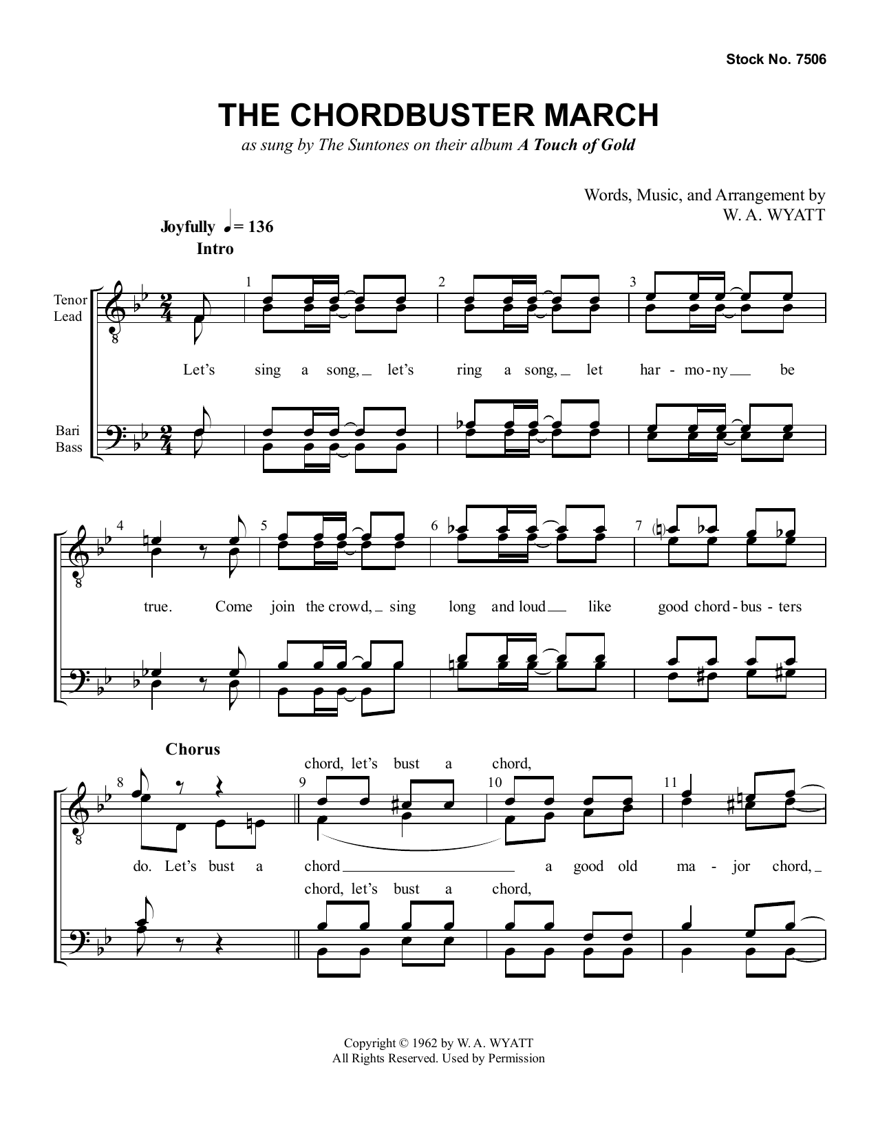 Learn to play The Suntones The Chordbuster March sheet music for TTBB Choir in minutes. Price: 3.9900$ The Suntones The Chordbuster March sheet music notes and chords arranged for TTBB Choir