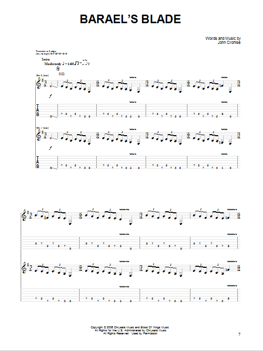 Learn to play The Sword Barael's Blade sheet music for Guitar Tab in minutes. Price: 7.8900$ The Sword Barael's Blade sheet music notes and chords arranged for Guitar Tab