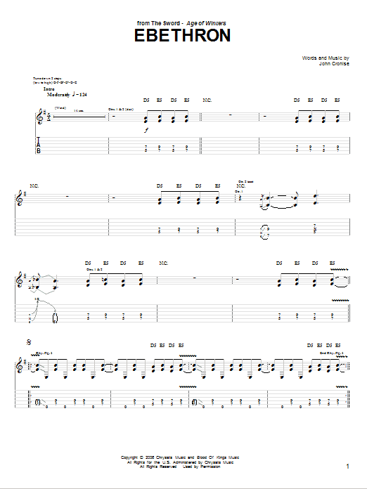 The Sword Ebethron sheet music notes and chords. Download Printable PDF.