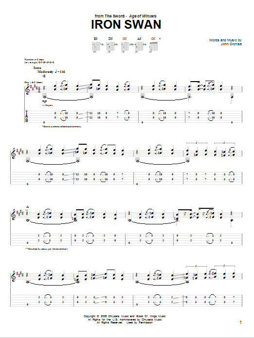 The Sword Iron Swan sheet music notes and chords. Download Printable PDF.