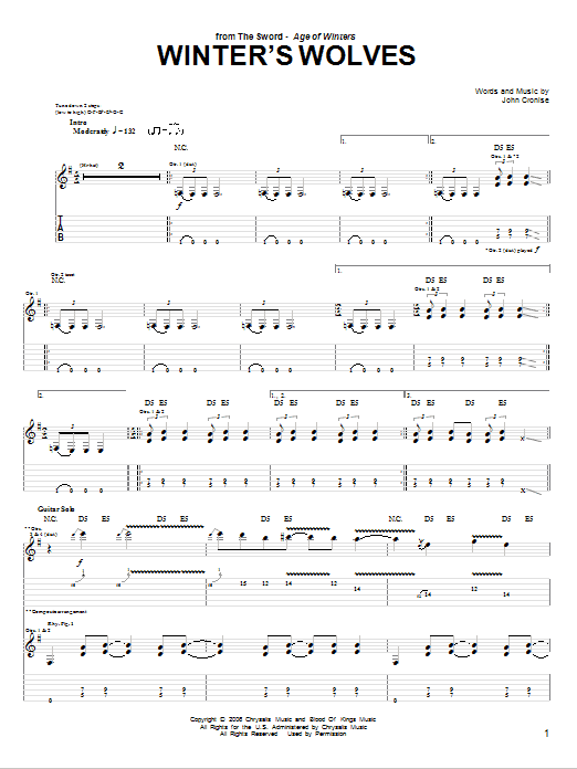 Learn to play The Sword Winter's Wolves sheet music for Guitar Tab in minutes. Price: 7.8900$ The Sword Winter's Wolves sheet music notes and chords arranged for Guitar Tab