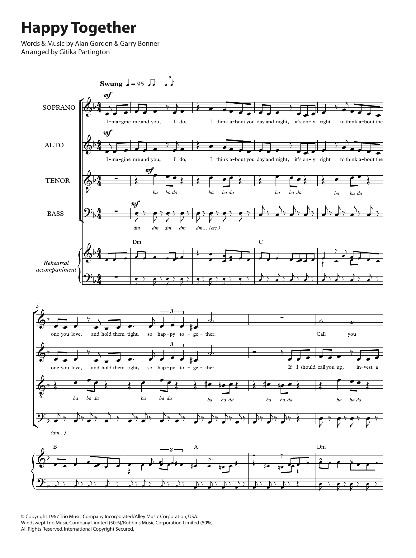 Learn to play The Turtles Happy Together (arr. Gitika Partington) sheet music for SATB Choir in minutes. The Turtles Happy Together (arr. Gitika Partington) sheet music notes and chords. Download Printable PDF.