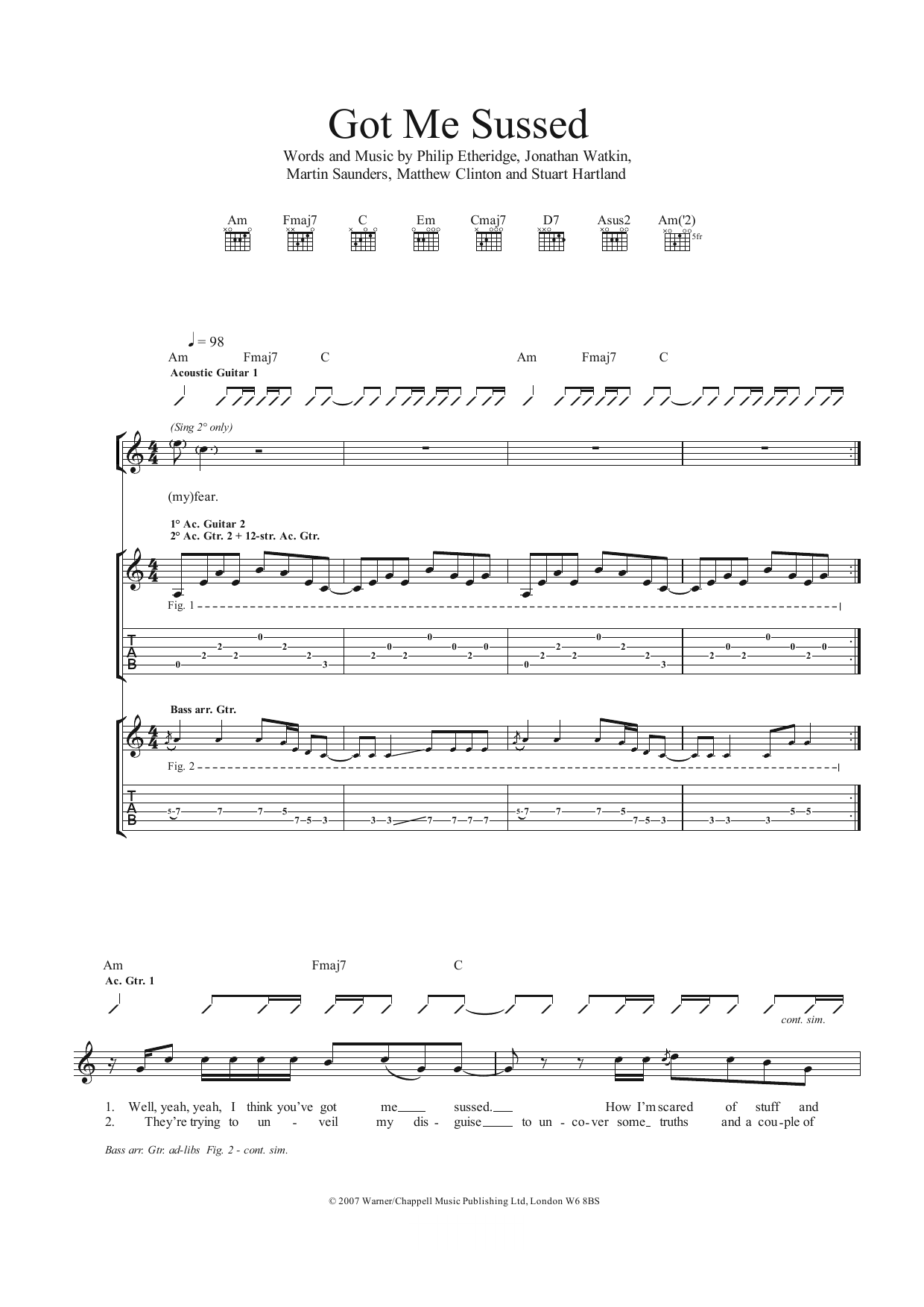 The Twang Got Me Sussed sheet music notes and chords. Download Printable PDF.