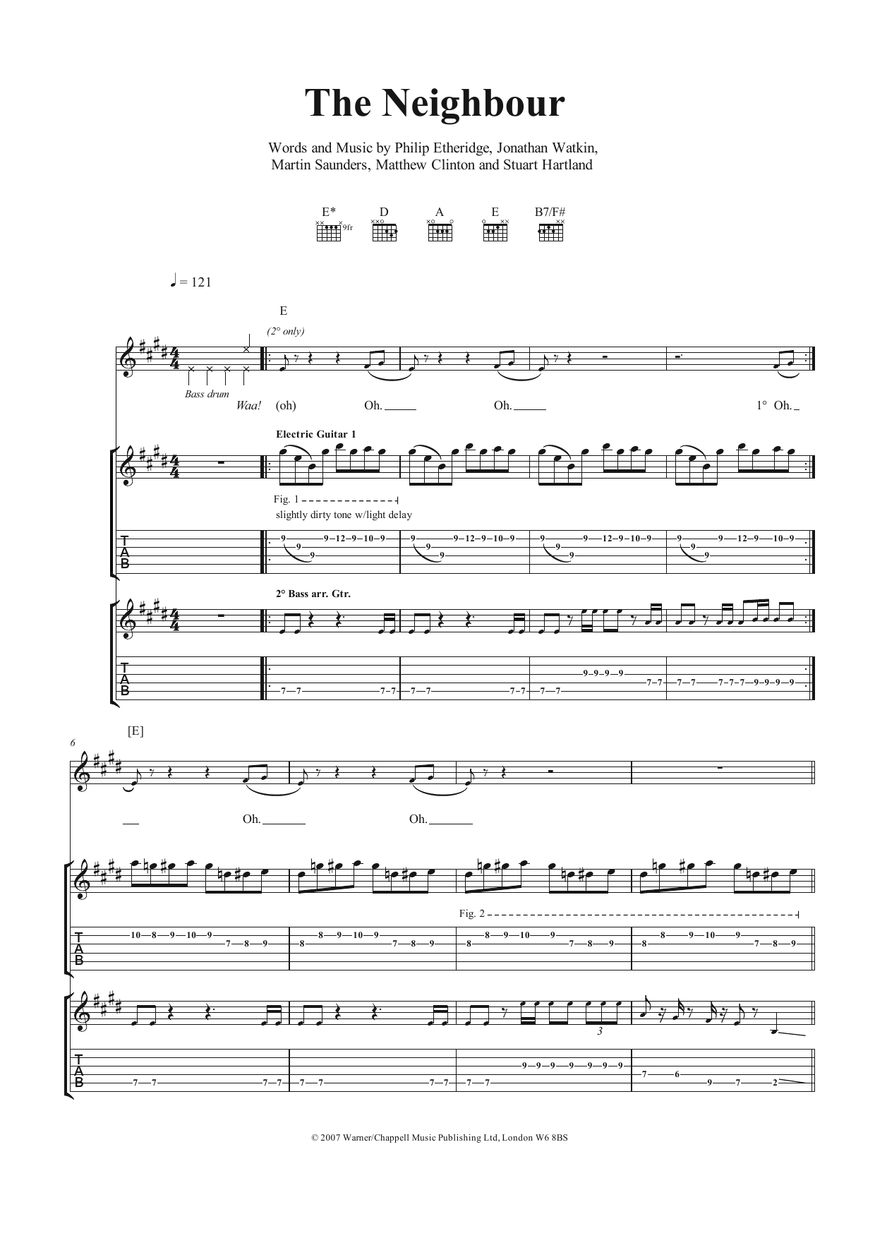 The Twang The Neighbour sheet music notes and chords. Download Printable PDF.