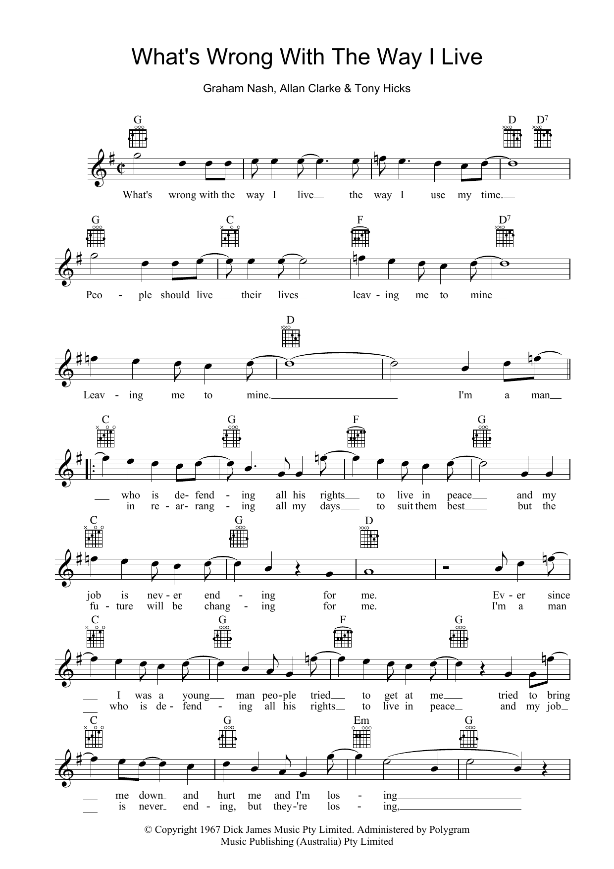 Learn to play The Twilights What's Wrong With The Way I Live sheet music for Lead Sheet / Fake Book in minutes. Price: 5.9900$ The Twilights What's Wrong With The Way I Live sheet music notes and chords arranged for Lead Sheet / Fake Book
