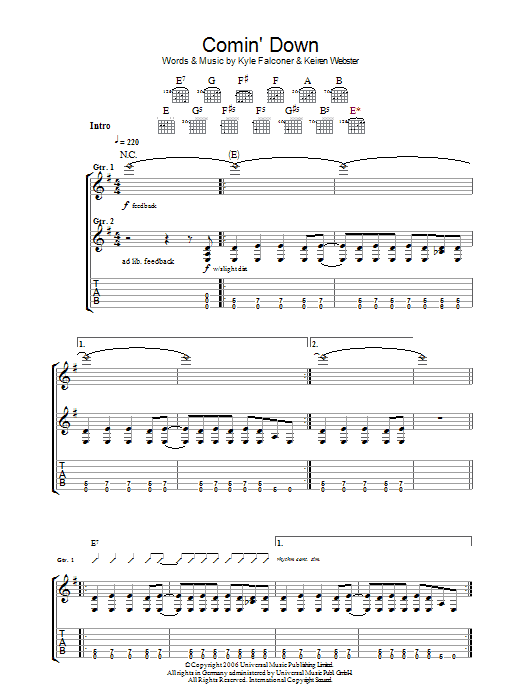 The View Comin' Down sheet music notes and chords. Download Printable PDF.